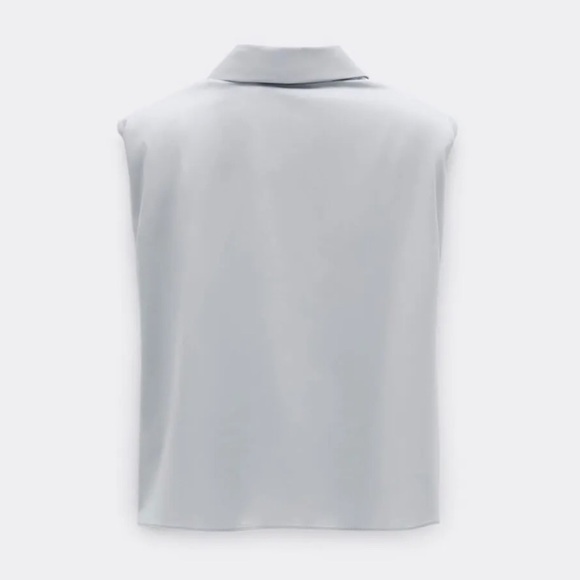 ZARA Limited Edition Sleeveless Shoulder Pad Shirt, Size M 4043/260 - Picture 4 of 11